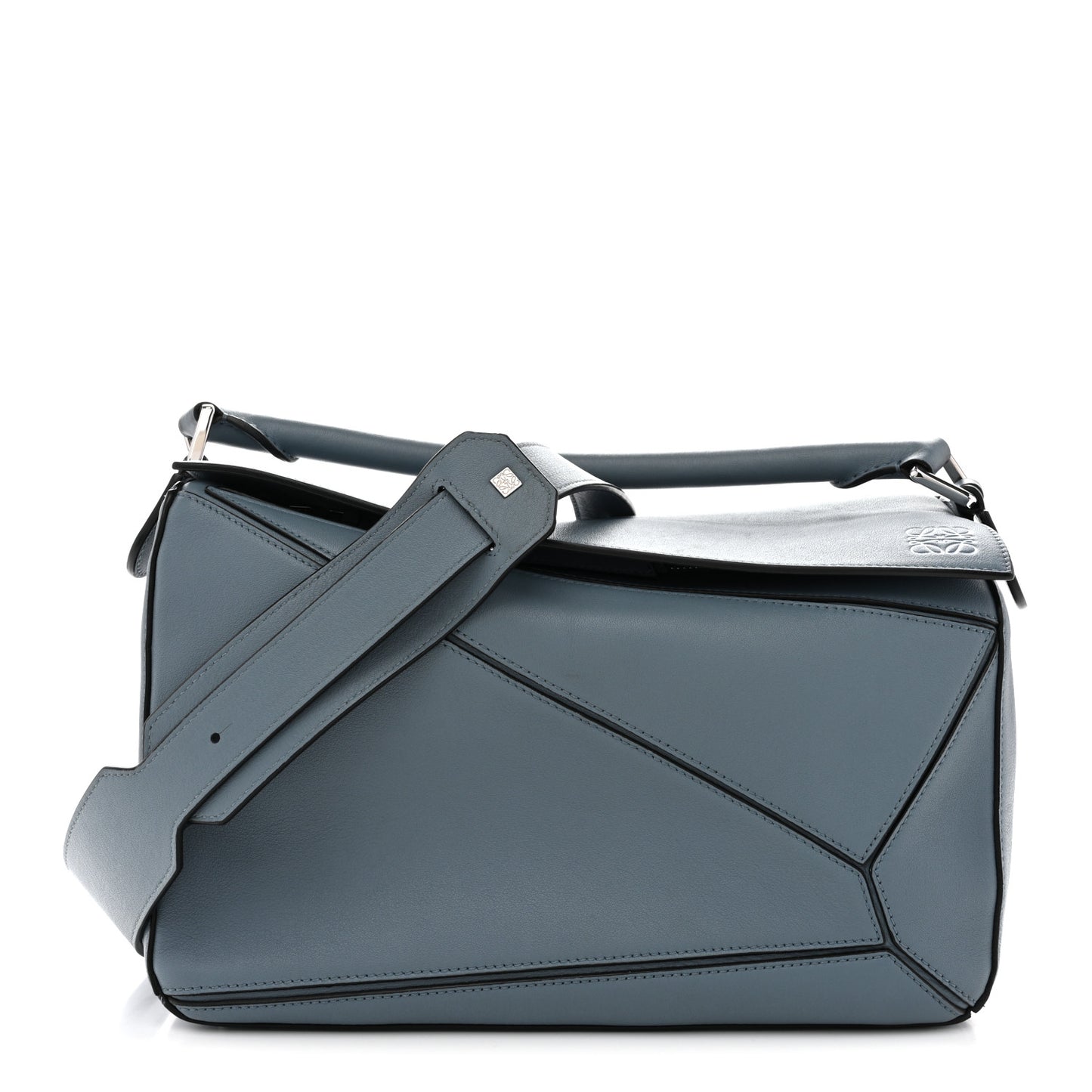 Calfskin Medium Puzzle Bag Stone Blue