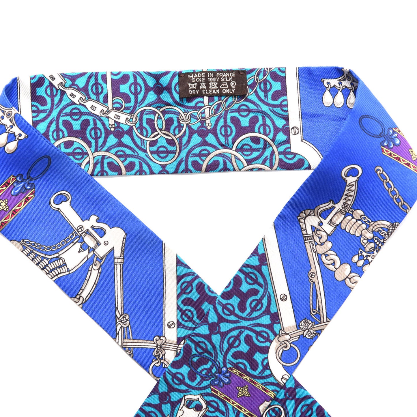 Silk Mors Et Gourmettes Remix Twilly Bleu Roy Turquoise Prune
