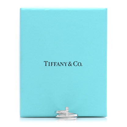 Tiffany 18K White Gold Diamond T Square Wrap Ring 49/5 5 of 5