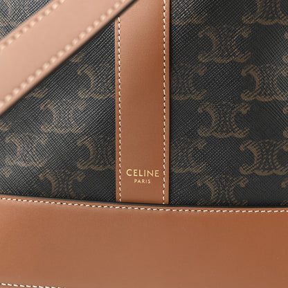 Celine Triomphe Canvas Calfskin Medium Bucket Bag Tan 6 of 10