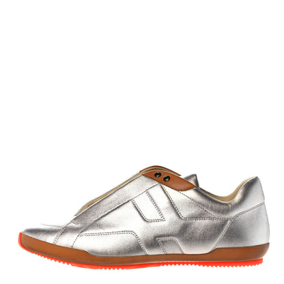 Hermes Metallic Nappa Womens Sneakers 38.5 Gris Argente 1 of 10