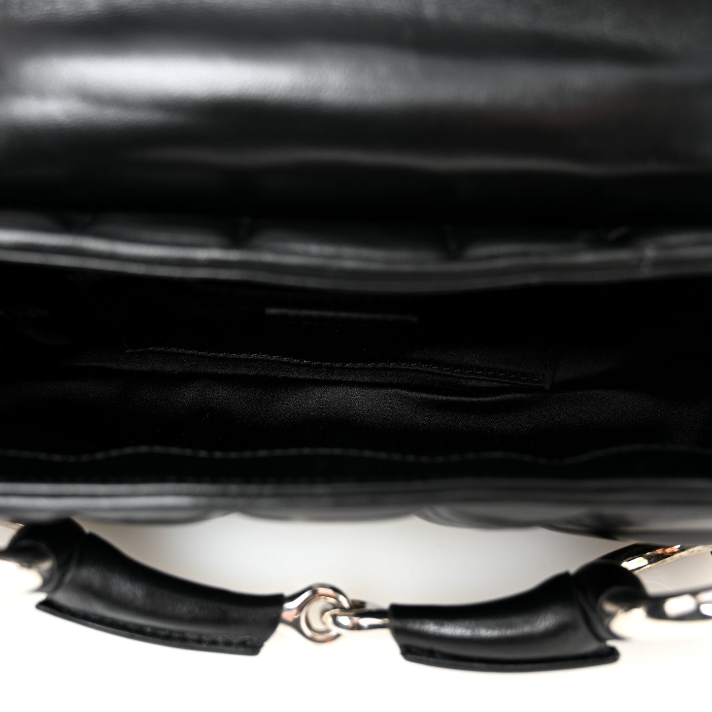 Nappa Vertical Matelasse Small Maxi Horsebit Chain Shoulder Bag Black