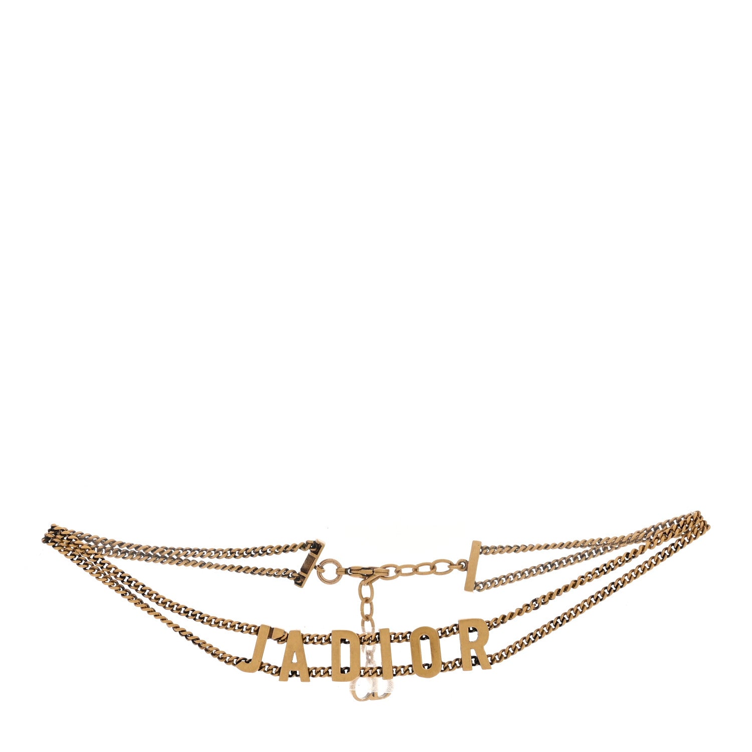 Christian Dior Metal J'Adior Choker Necklace Aged Gold 1 of 4