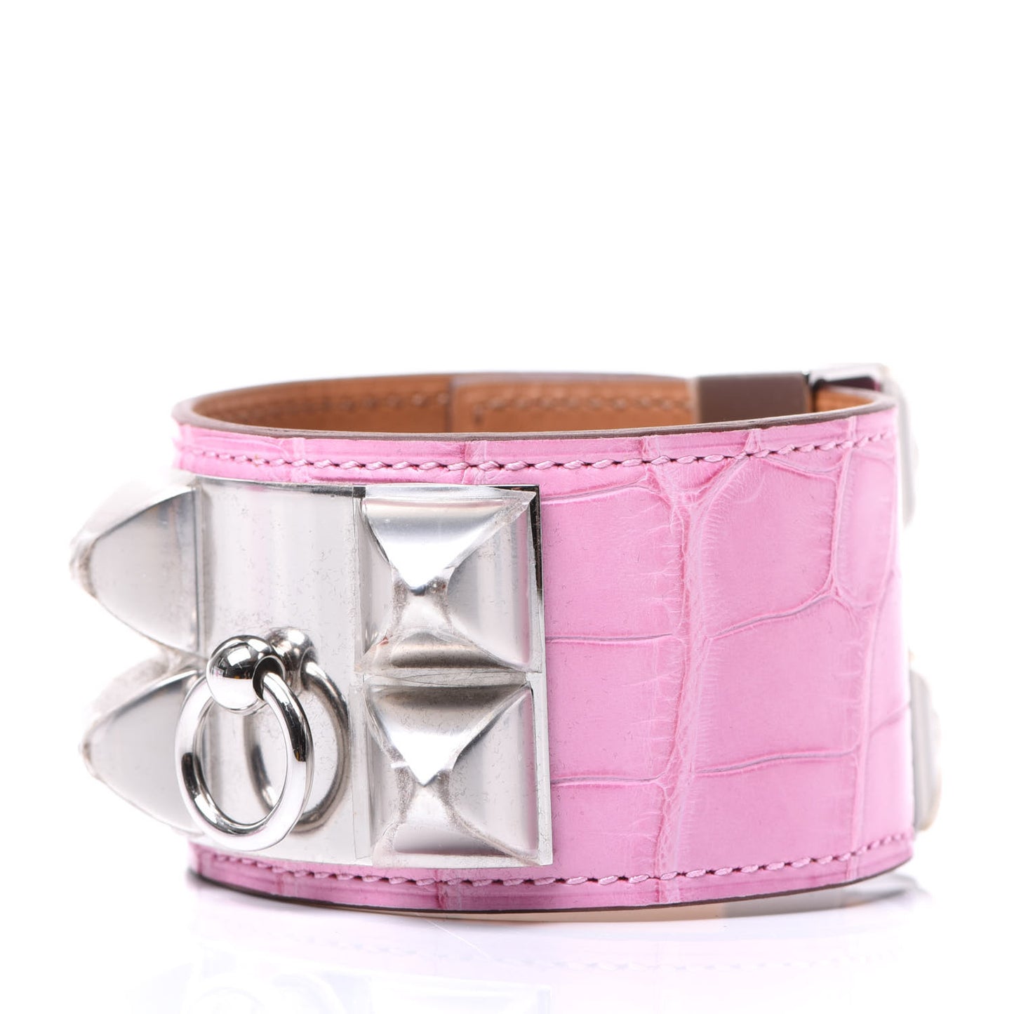 Matte Alligator Collier De Chien CDC Bracelet T3 5P Pink