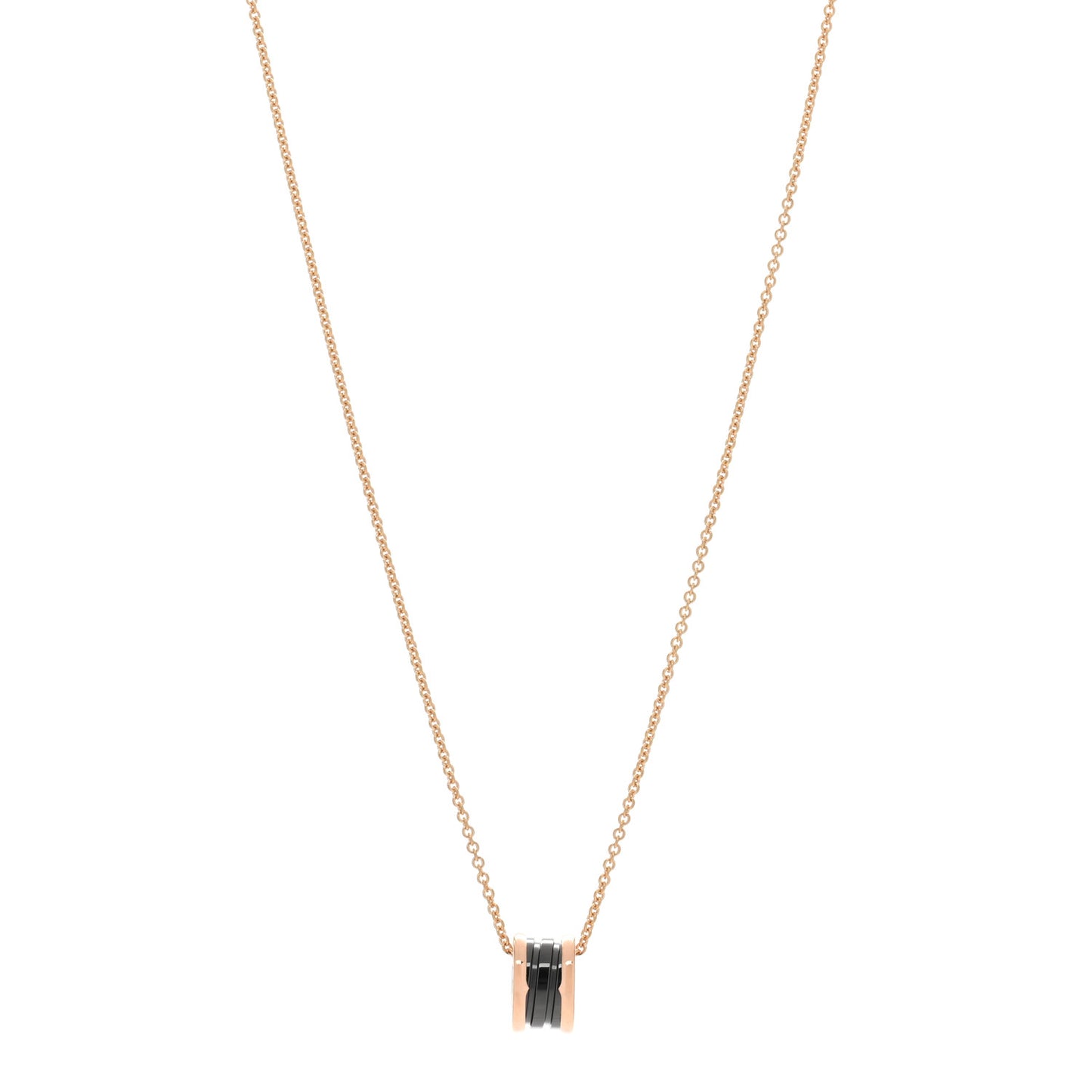 18K Rose Gold Black Ceramic B.Zero1 Pendant Necklace