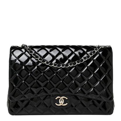 Chanel Patent Quilted Maxi Double Flap Black 1 of 25