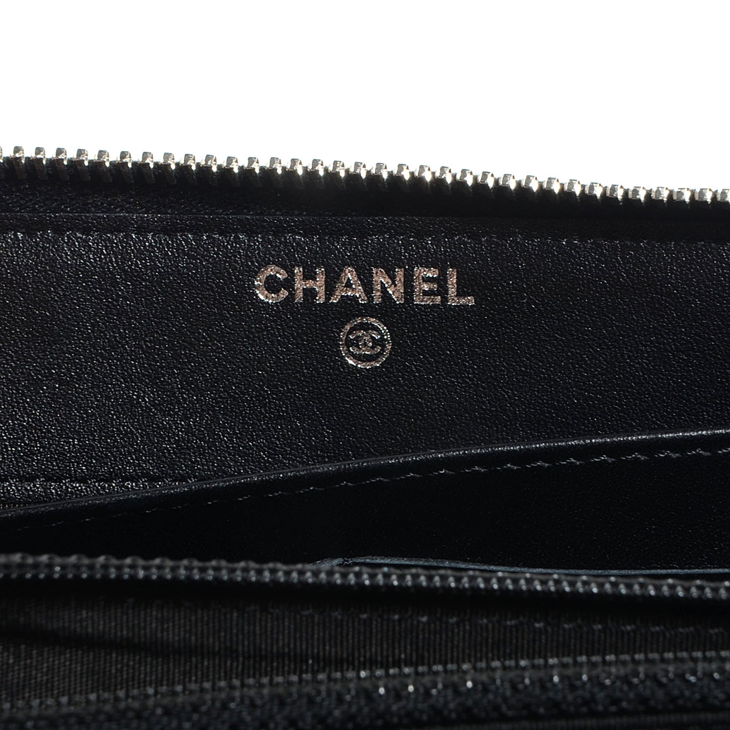 Patent Quilted Brilliant Zip Around Wallet Black