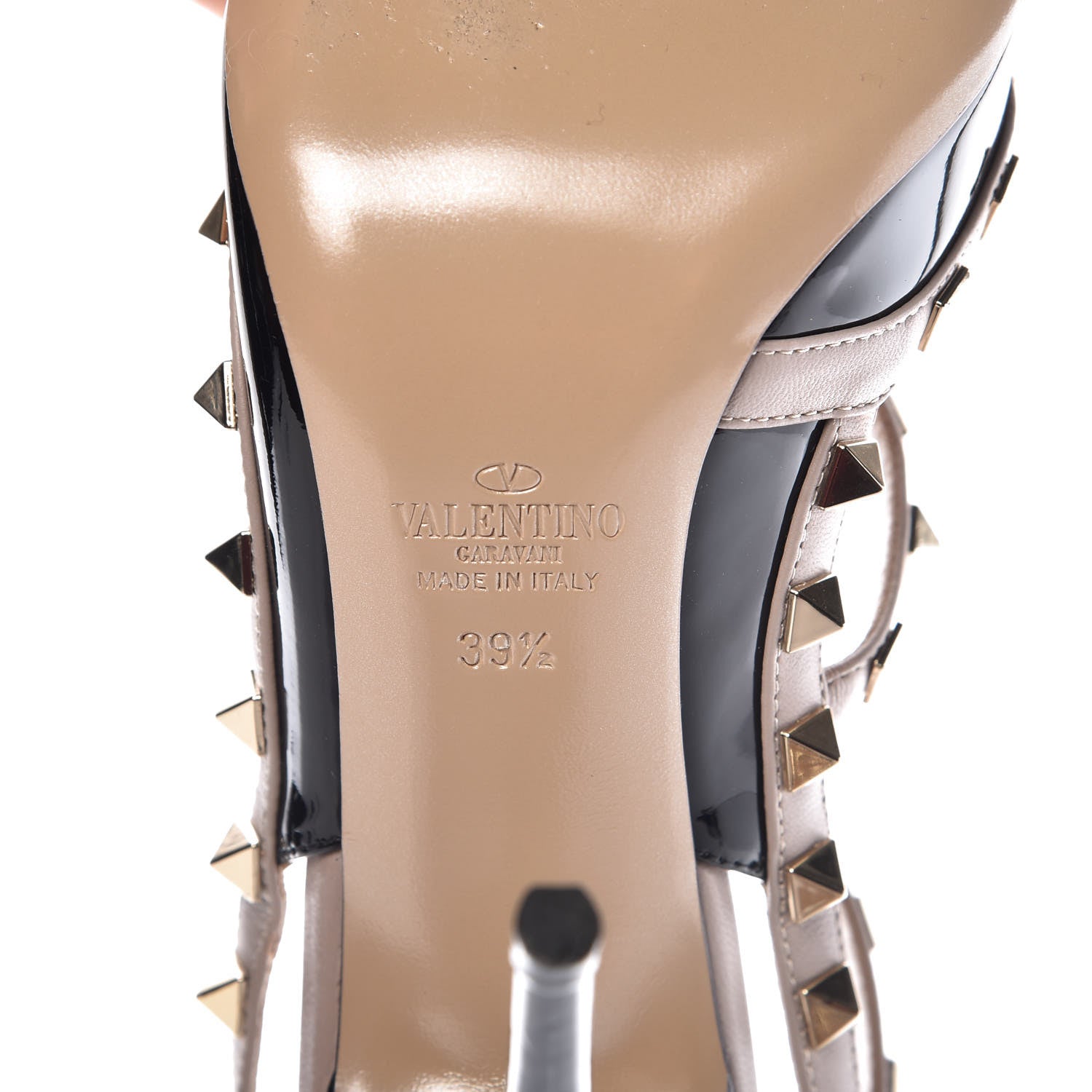 Valentino Garavani Patent Nappa Rockstud Ankle Strap 100mm Pumps 39.5 Black Poudre 9 of 12