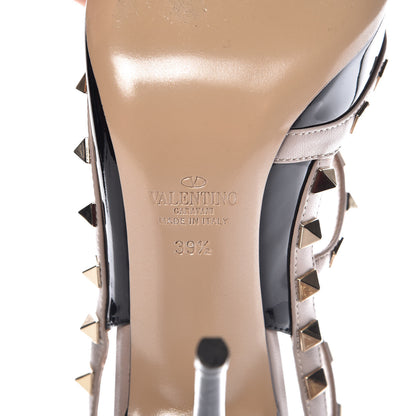 Valentino Garavani Patent Nappa Rockstud Ankle Strap 100mm Pumps 39.5 Black Poudre 9 of 12