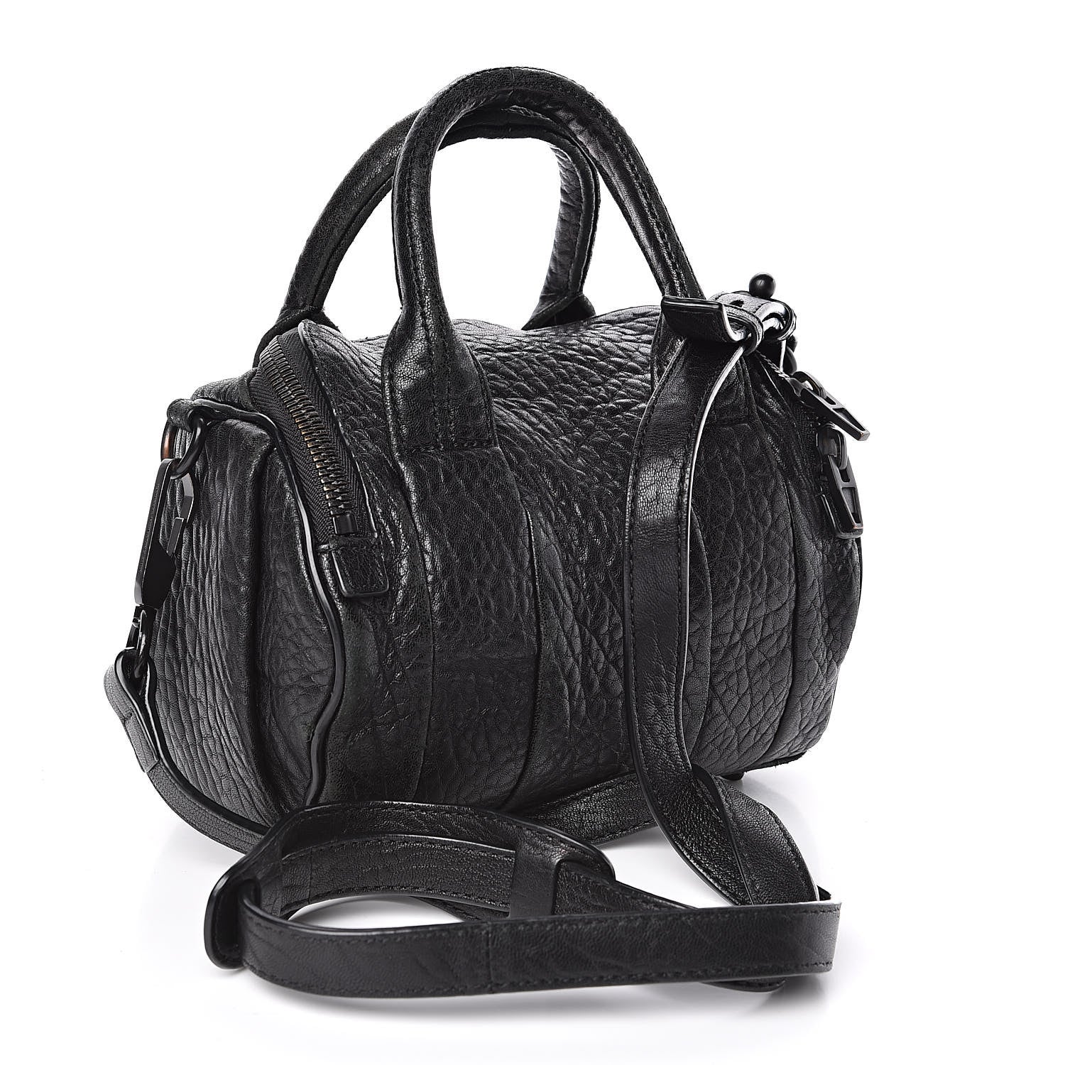 Alexander Wang Pebbled Lambskin Mini Rockie Black Matte Black Hardware 3 of 12