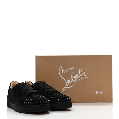 Christian Louboutin Veau Velours Spikes Womens Vieira Flat Sneakers 39 Black 10 of 10