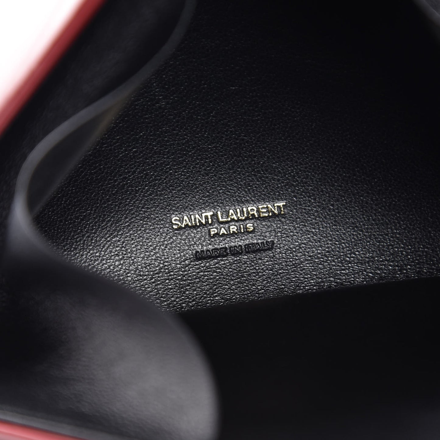 Patent Pyramid Clutch Rouge