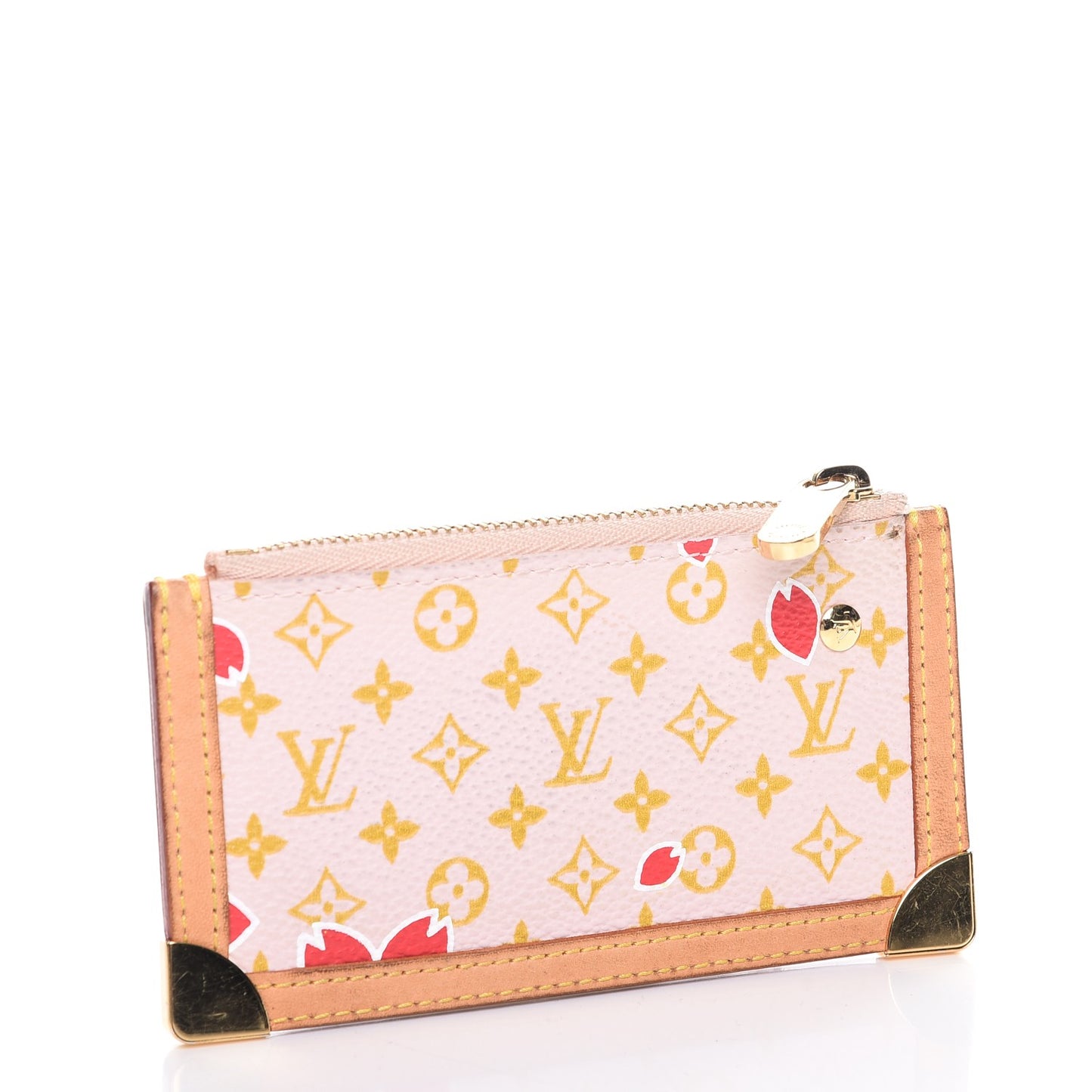 Monogram Cherry Blossom Key Pouch Red