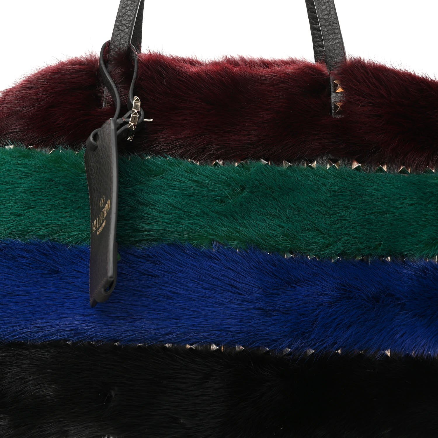 Valentino Garavani Mink Fur Rockstud Large Tote Multicolor 7 of 9