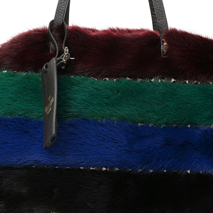 Valentino Garavani Mink Fur Rockstud Large Tote Multicolor 7 of 9