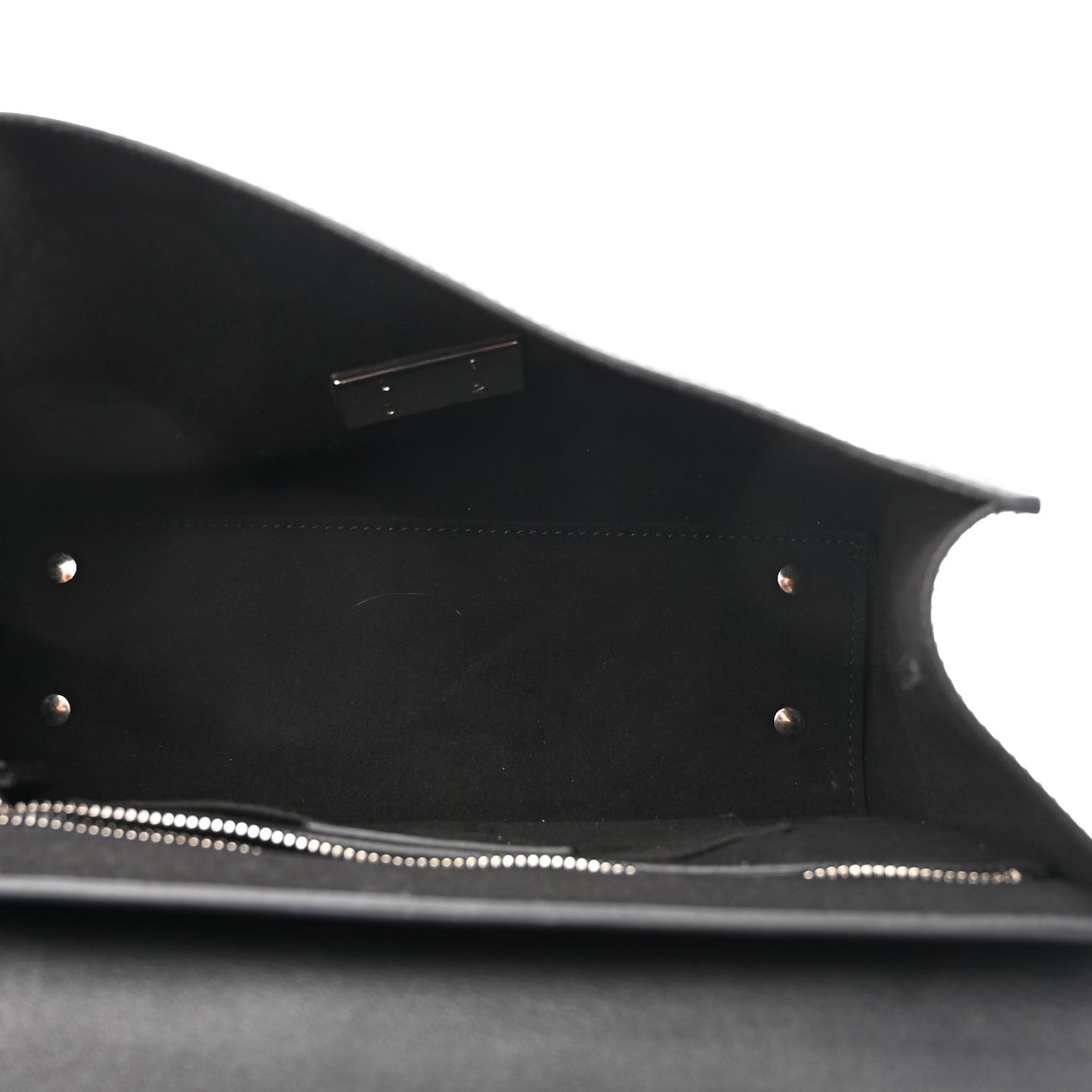Grained Calfskin Studded Small Shark Lock Satchel Black