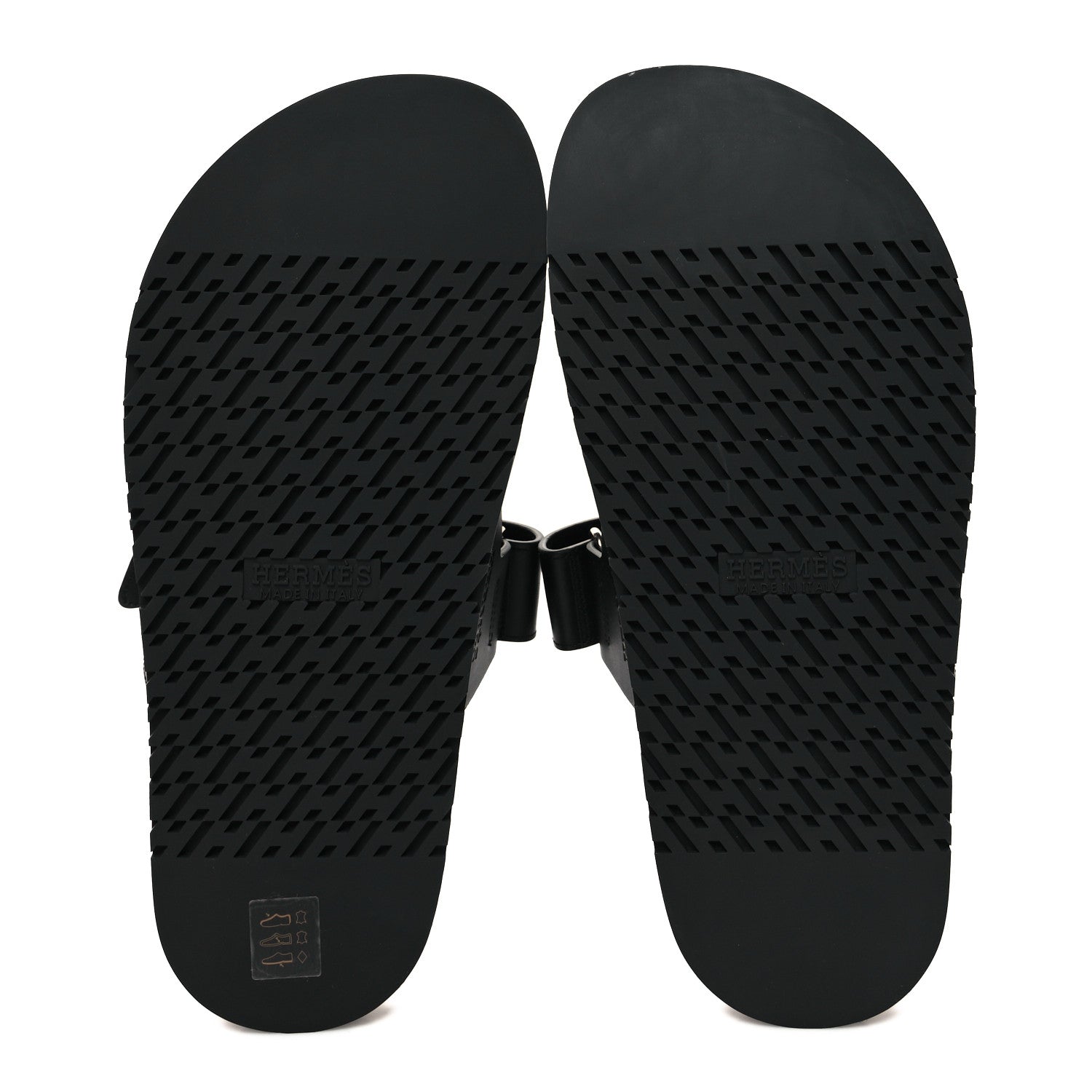 Hermes Calfskin Chypre Sandals 39.5 Black 5 of 9