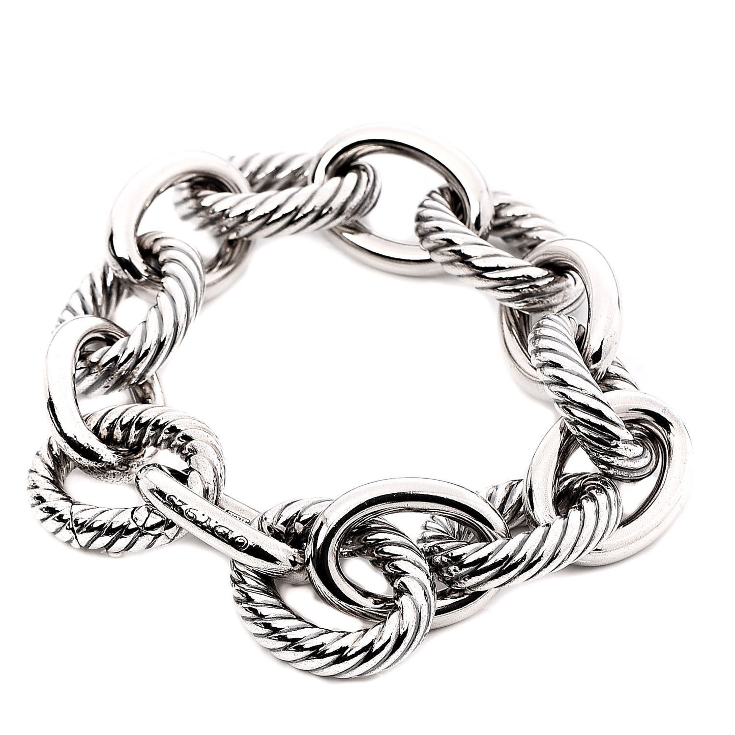 Sterling Silver 17mm Extra Large Oval Link Bracelet