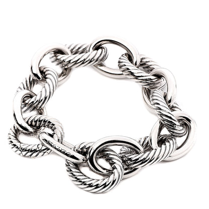 David Yurman Sterling Silver 17mm Extra Large Oval Link Bracelet 3 of 4