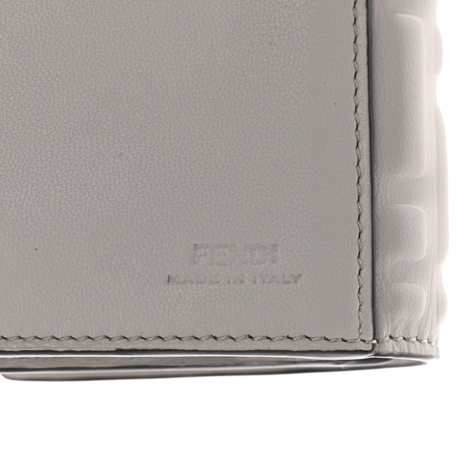 Fendi Nappa Matisse FF Embossed Medium Wallet Ghiaia 6 of 7