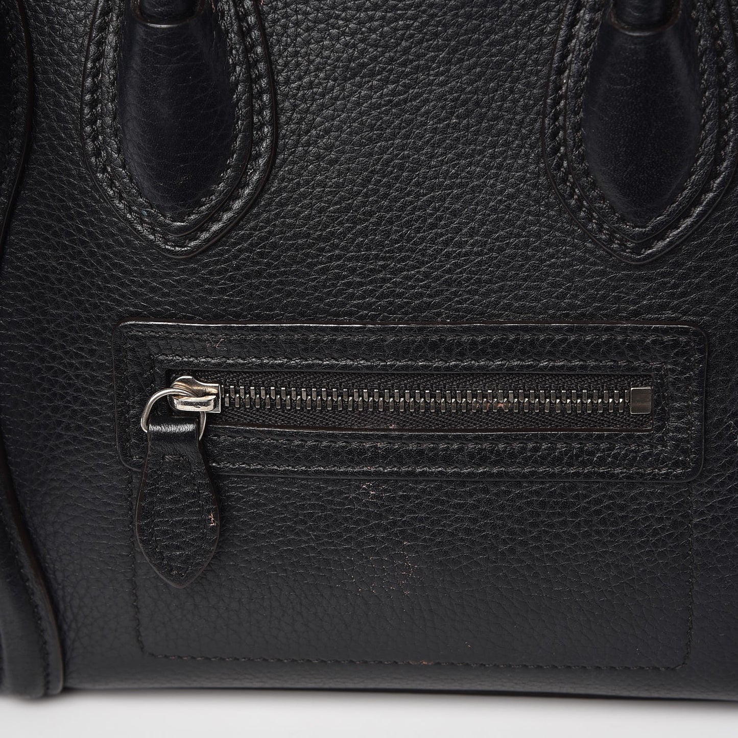 Drummed Calfskin Nano Luggage Black