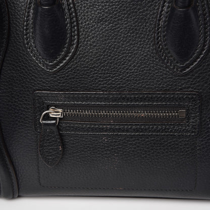 Celine Drummed Calfskin Nano Luggage Black 12 of 16