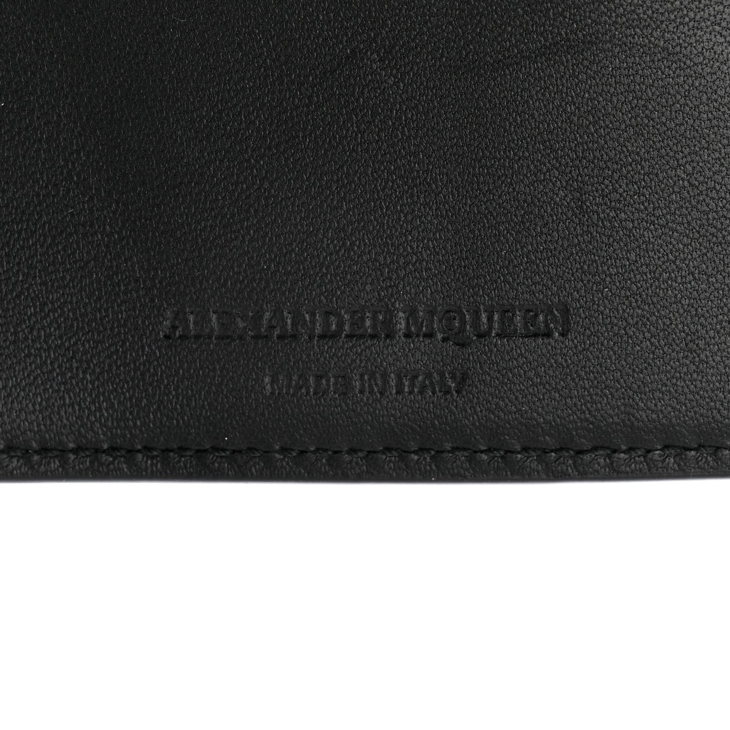 Alexander McQueen Metallic Calfskin Skull Bi Fold Card Holder Gold 6 of 7