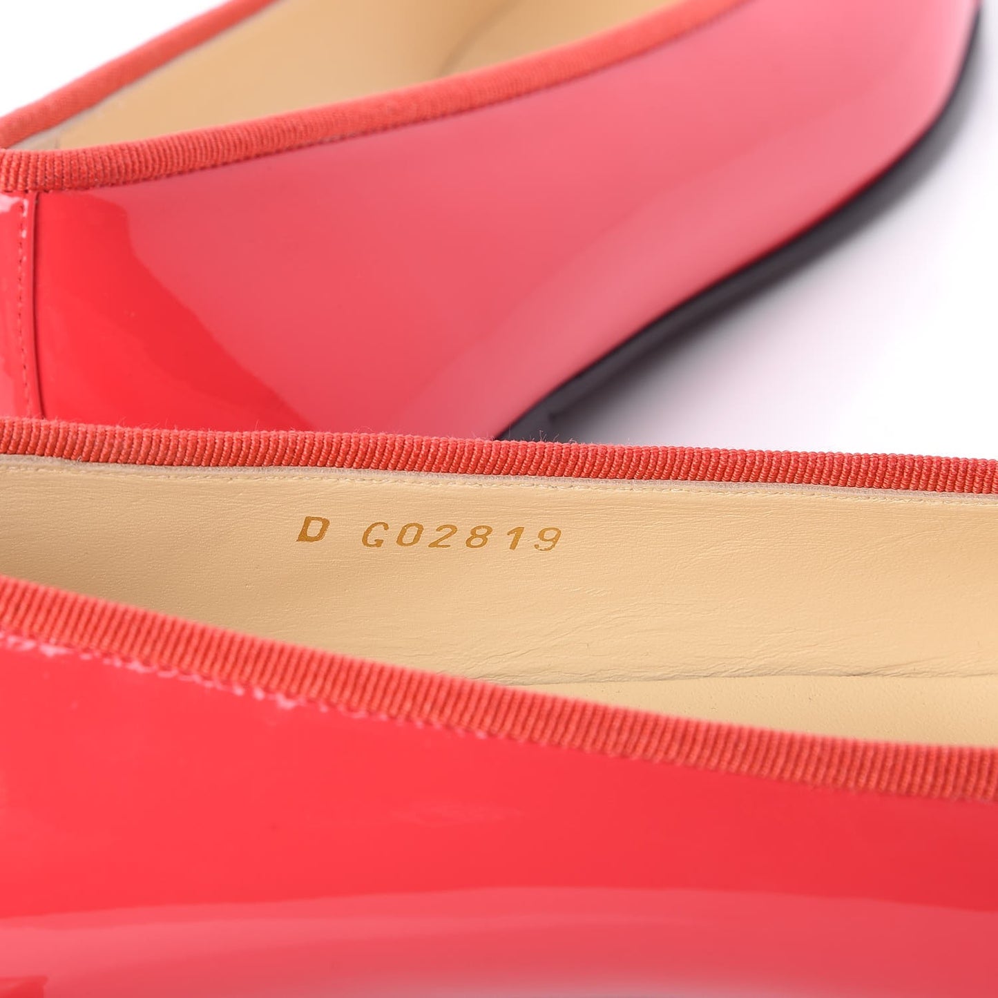 Patent Calfskin CC Cap Toe Ballerina Flats 39 Coral