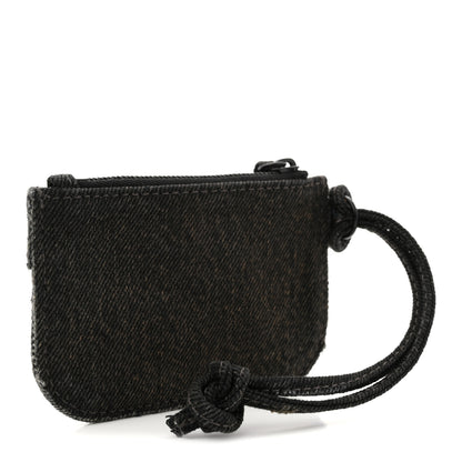 Balenciaga Denim Crystal Coin Purse Black 5 of 16