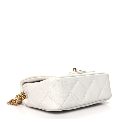 Chanel Caviar Quilted Mini Sweetheart Flap White 4 of 10