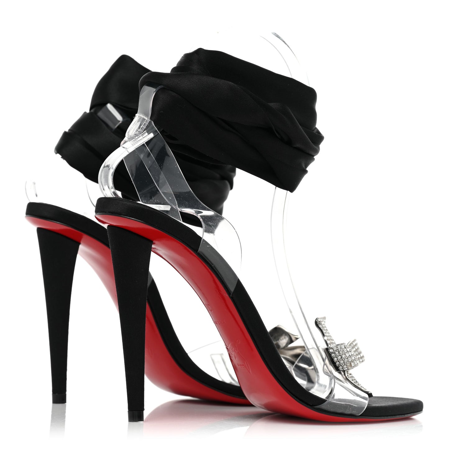Satin Crystal PVC Astrinodo 100 Sandals 37 Black