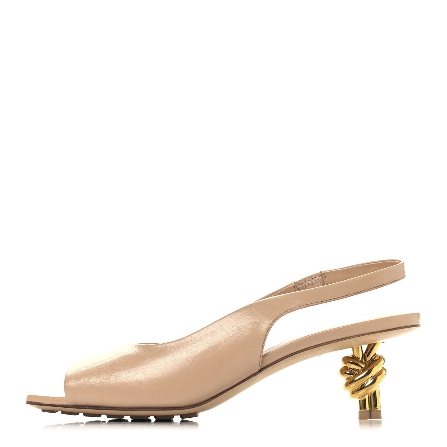 Nappa Slingback Knot Sandals 38 Cipria