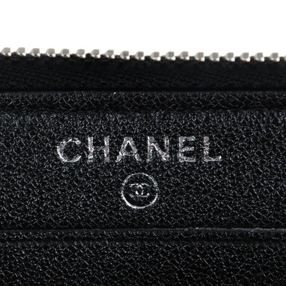 Chanel Calfskin Quilted Small Diamond CC Zip Around Wallet Black 6 of 8