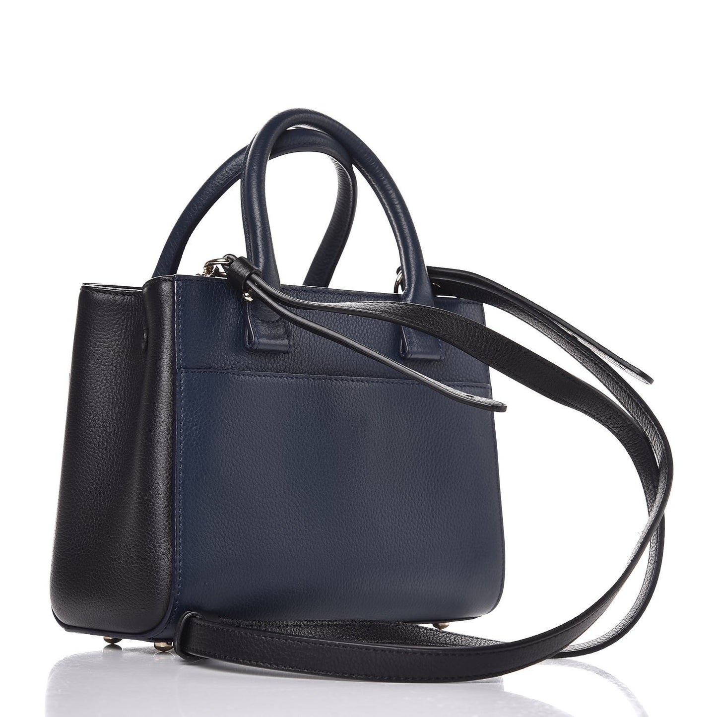 Grained Calfskin Mini Neo Executive Shopper Tote Navy