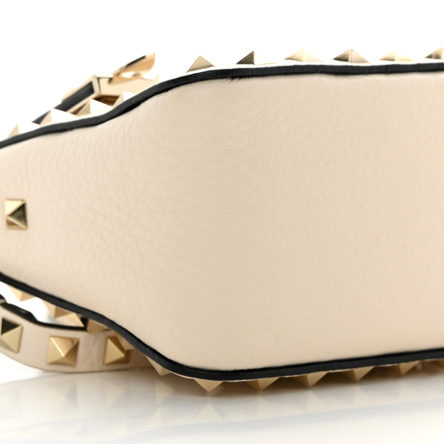 Valentino Garavani Pebbled Calfskin Small Rockstud Flip Lock Shoulder Bag Light Ivory 8 of 11