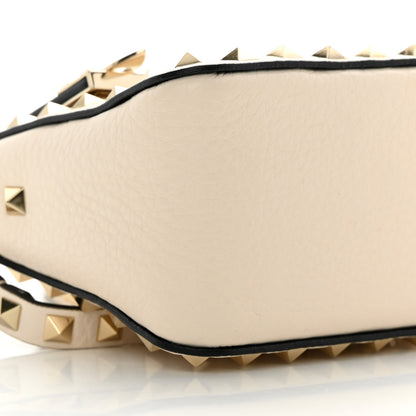 Valentino Garavani Pebbled Calfskin Small Rockstud Flip Lock Shoulder Bag Light Ivory 8 of 11
