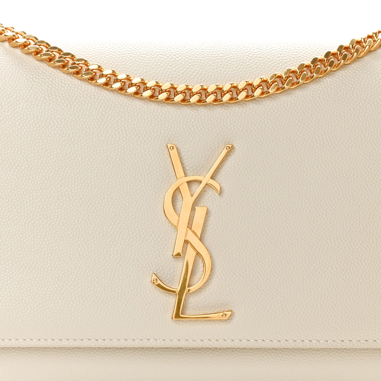 Grain De Poudre Medium Classic Monogram Kate Satchel Crema Soft