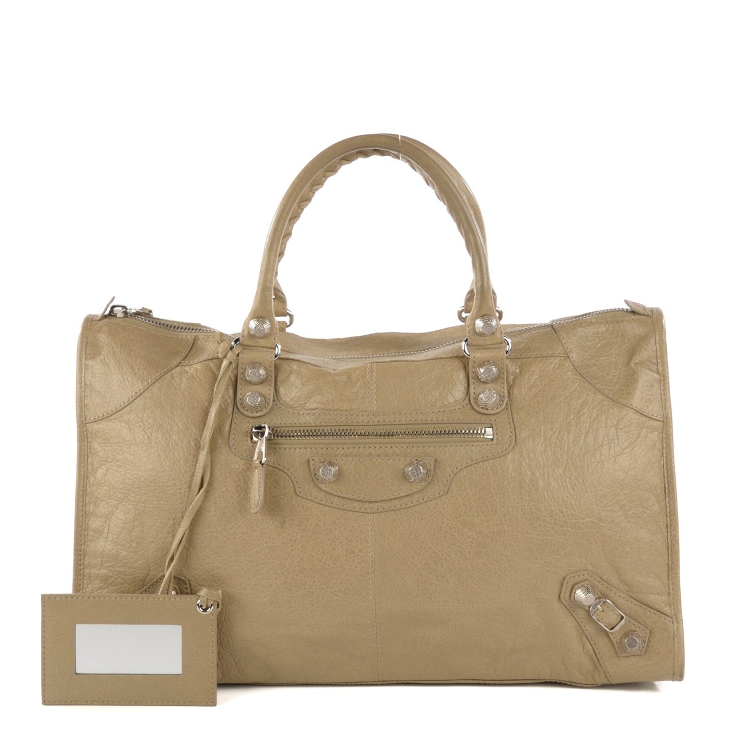Agneau Giant 12 Silver Hardware Work Latte