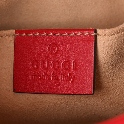 Gucci Calfskin Matelasse Mini GG Marmont Shoulder Bag Hibiscus Red 6 of 12