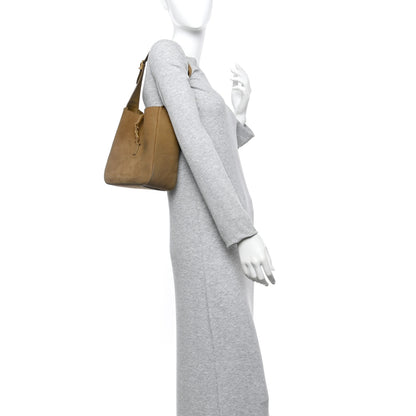 Saint Laurent Calfskin Lizard Embossed Small Le 5 A 7 Soft Hobo Dark Pistachio 2 of 12