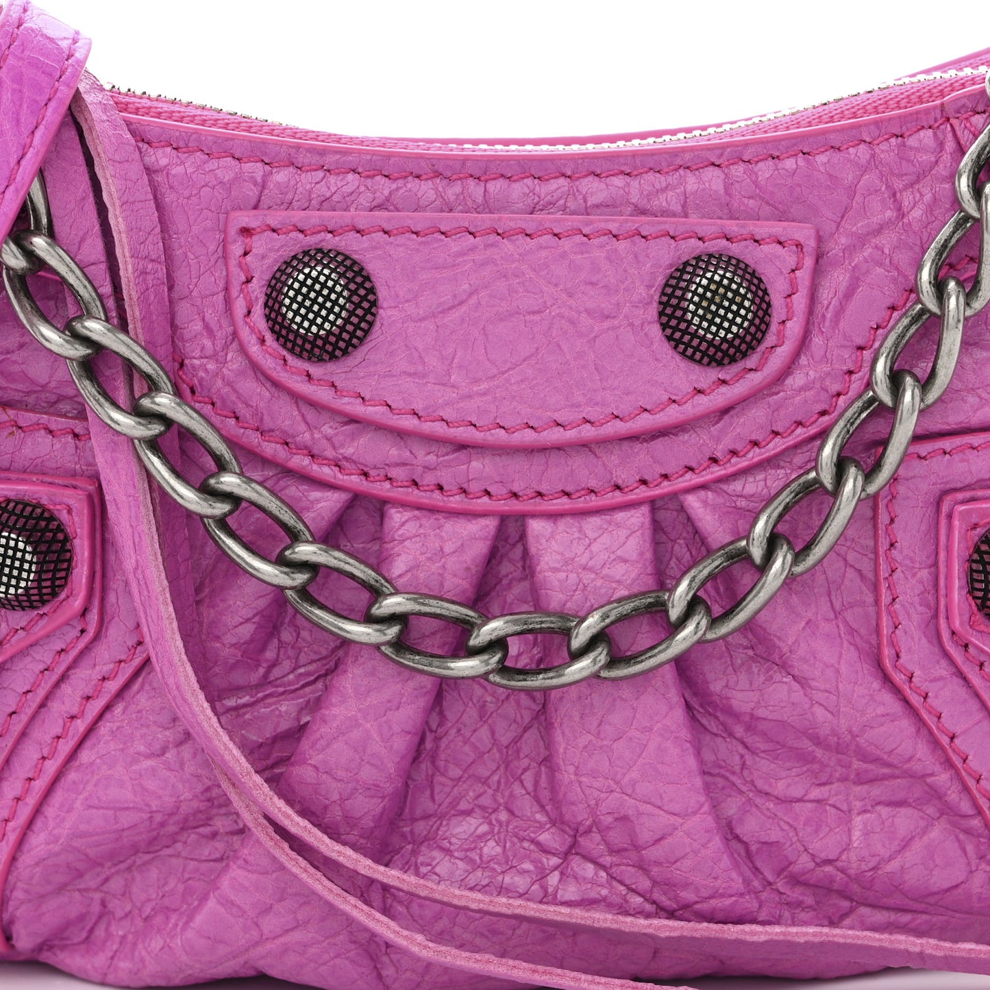Agneau Arena Le Cagole Mini Purse With Chain Lipstick Pink