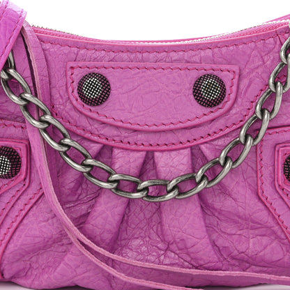 Balenciaga Agneau Arena Le Cagole Mini Purse With Chain Lipstick Pink 9 of 11