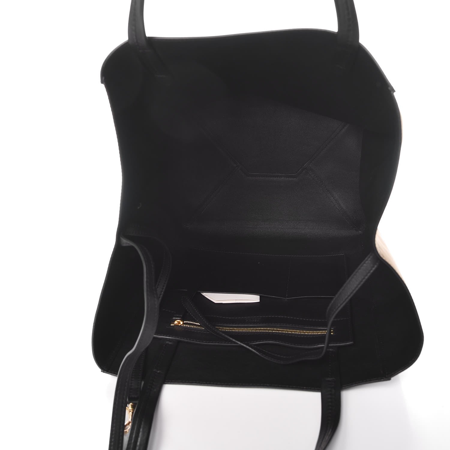 Celine Calfskin Suede Medium Phantom Luggage Cabas Khaki Black 5 of 7