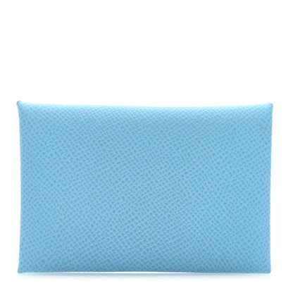 Hermes Epsom Calvi Card Case Celeste 1 of 7