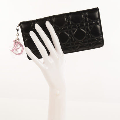 Christian Dior Lambskin Cannage Rendezvous Wallet Black 2 of 9