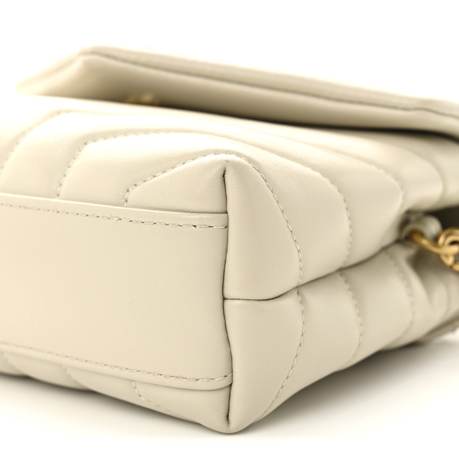 Saint Laurent Calfskin Y Quilted Monogram Toy Loulou Crossbody Bag Crema Soft 10 of 10