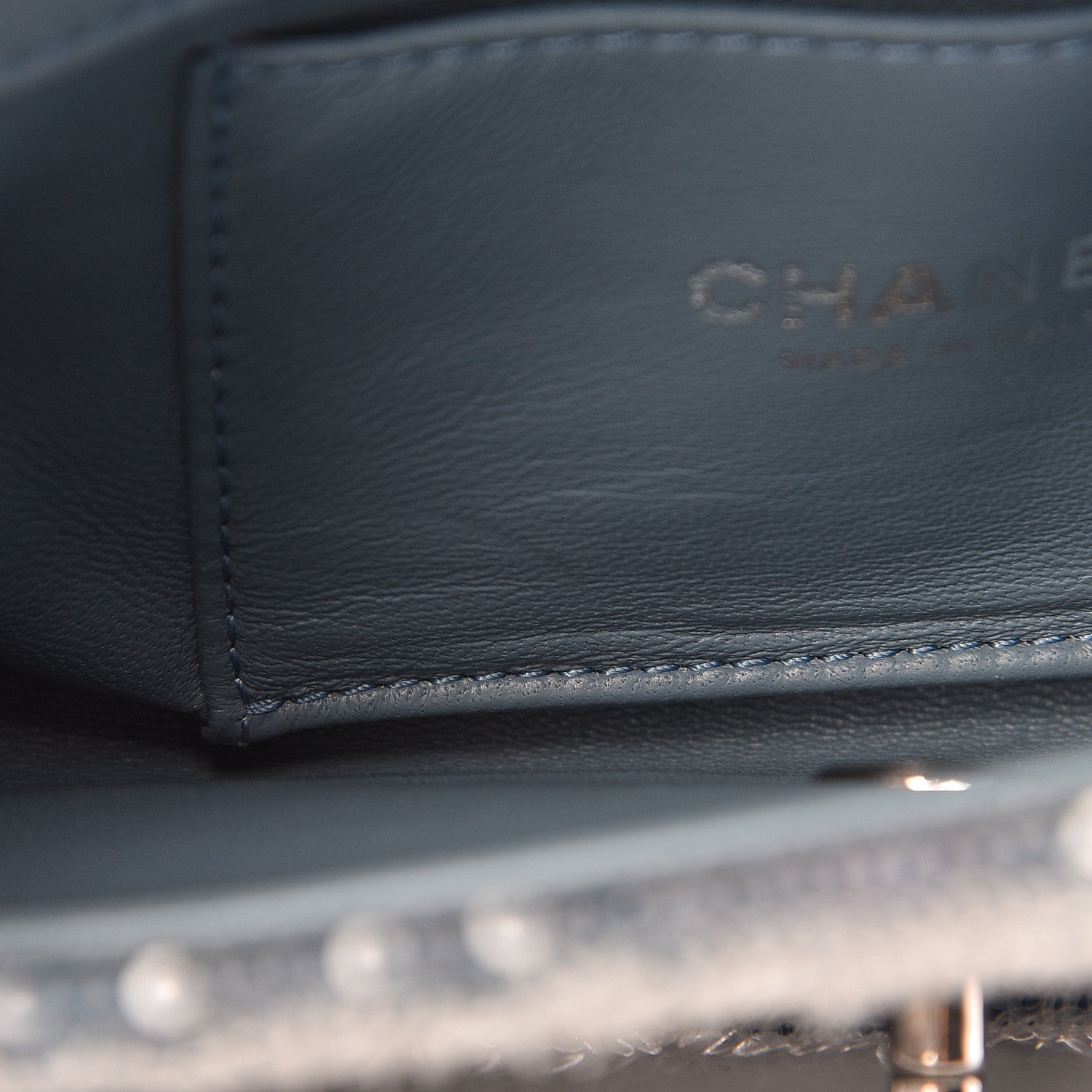 Chanel Sequin Mini Waterfall Flap Light Blue 11 of 11