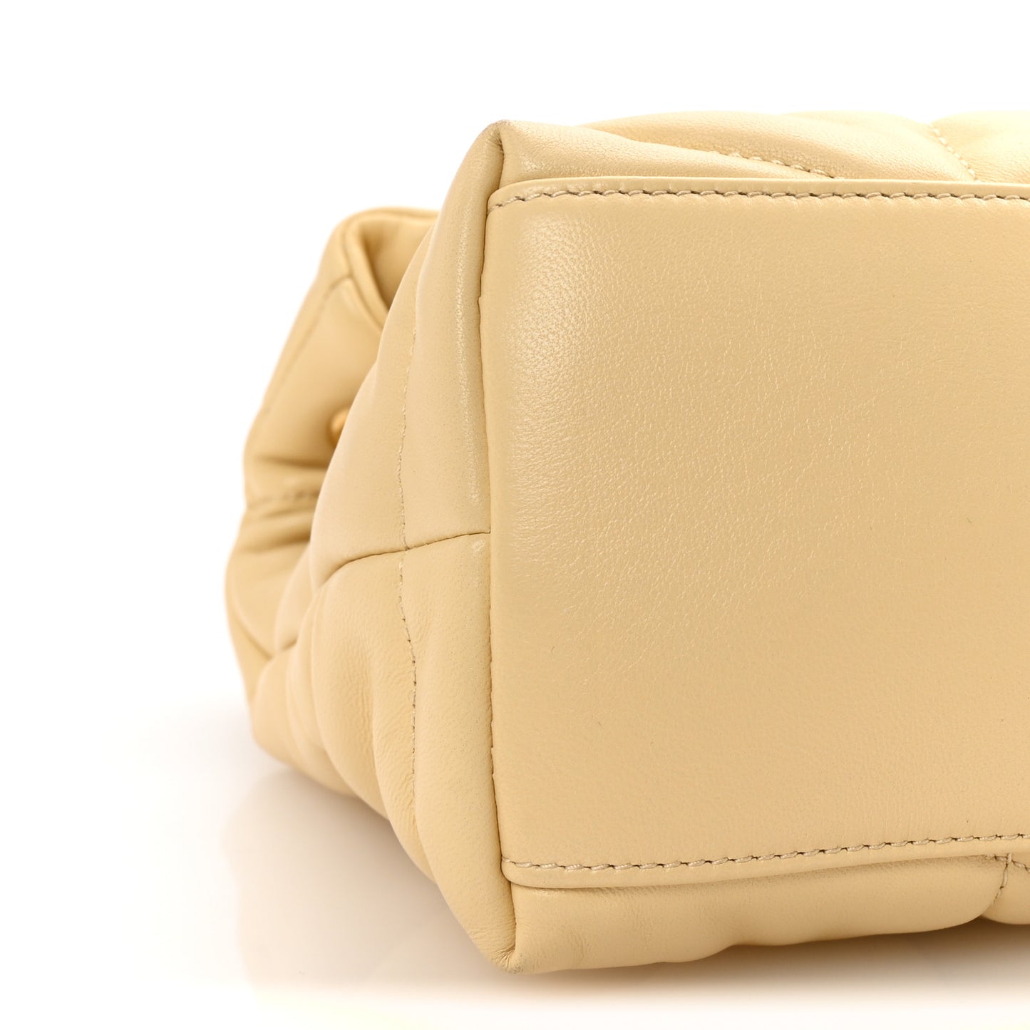 Lambskin Quilted Small Loulou Puffer Monogram Chain Satchel Jaune Pale