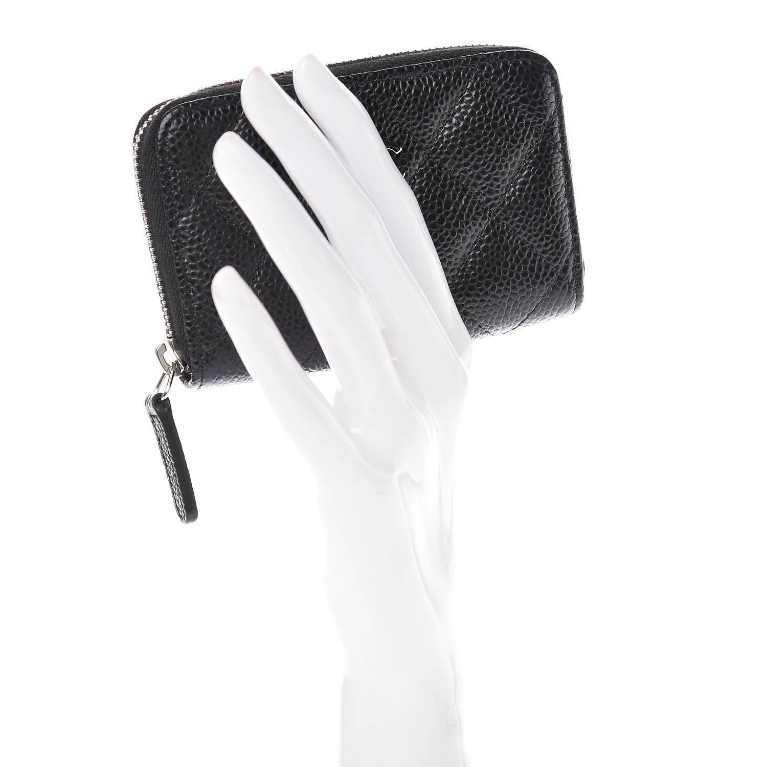 Chanel Caviar Quilted Zip Coin Purse Black 2 of 10