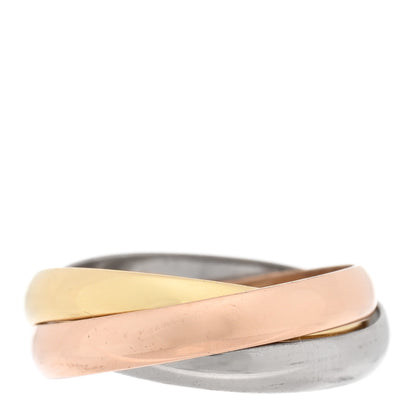 Cartier 18K Pink Yellow White Gold Small Trinity Ring 48 4.5 3 of 5